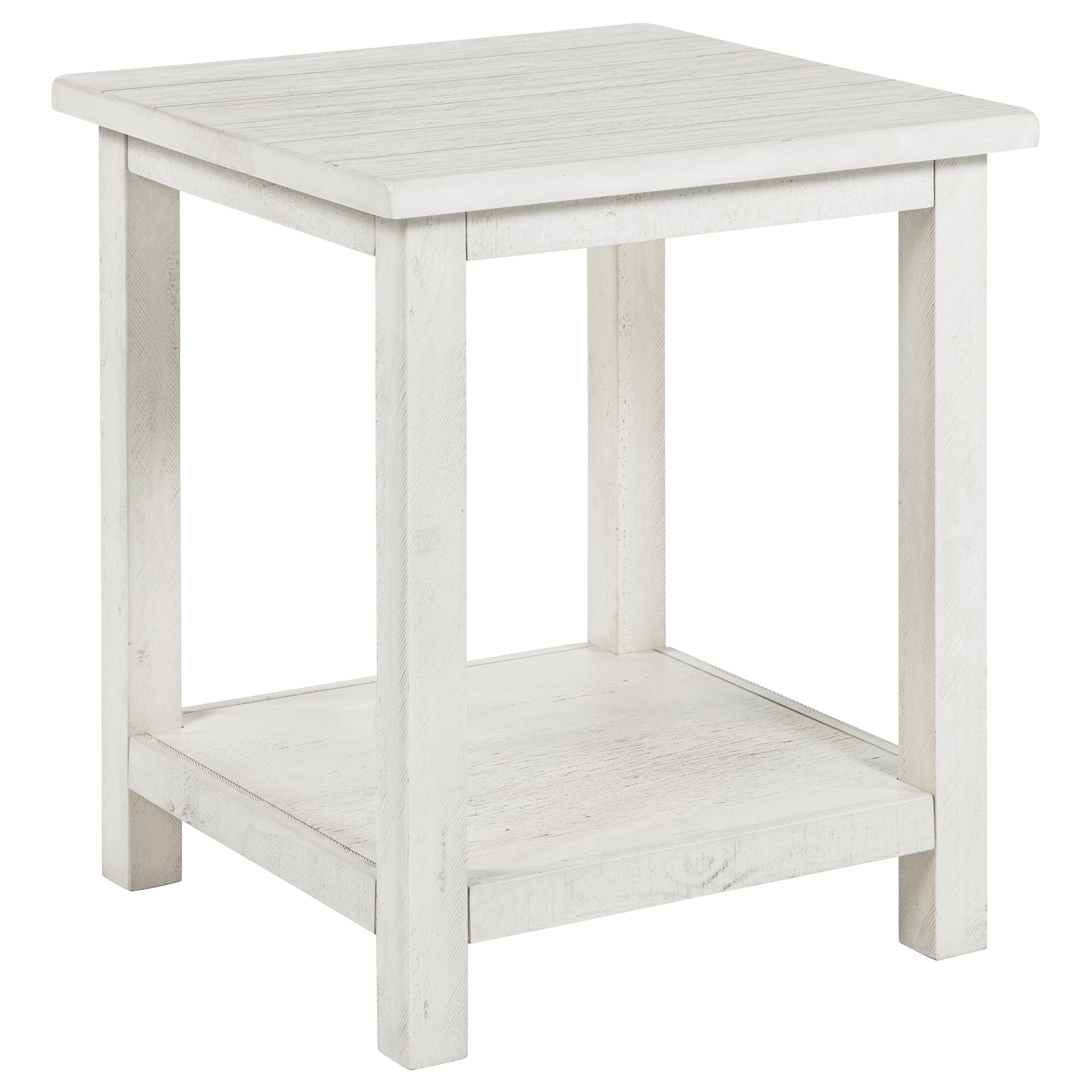 Best Furniture Outlet - Coaster - Payne Wood End Table with Shelf Distressed White - 710556
