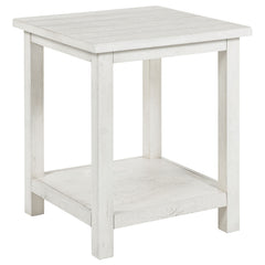 Best Furniture Outlet - Coaster - Payne Wood End Table with Shelf Distressed White - 710556