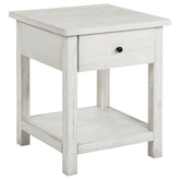 Best Furniture Outlet - Coaster - Payne 1-drawer Wood End Table with Shelf Distressed White - 710557