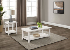 Best Furniture Outlet - Coaster - Payne 2-piece Coffee and End Table Set Distressed White - 710558-S2A