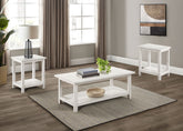 Best Furniture Outlet - Coaster - Payne 3-piece Coffee and End Table Set Distressed White - 710558-S3A