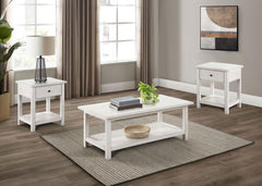 Best Furniture Outlet - Coaster - Payne 3-piece Coffee and 1-drawer End Table Set White - 710558-S3