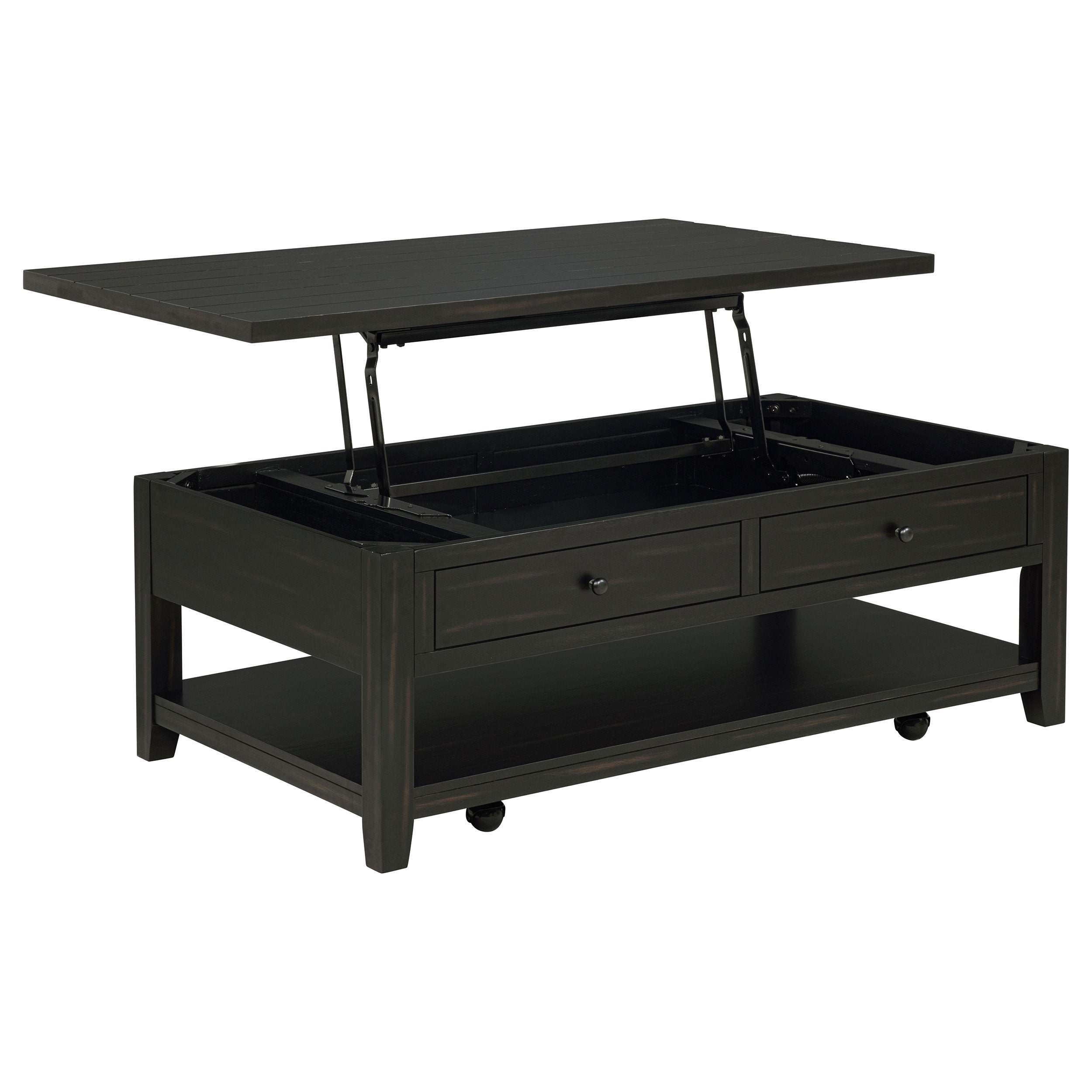 Best Furniture Outlet - Coaster - Payne 48-inch Mobile Lift Top Coffee Table Distressed Java - 710565