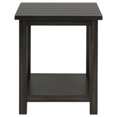Payne Wood End Table with Shelf Distressed Java