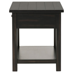 Payne 1-drawer Wood End Table with Shelf Distressed Java