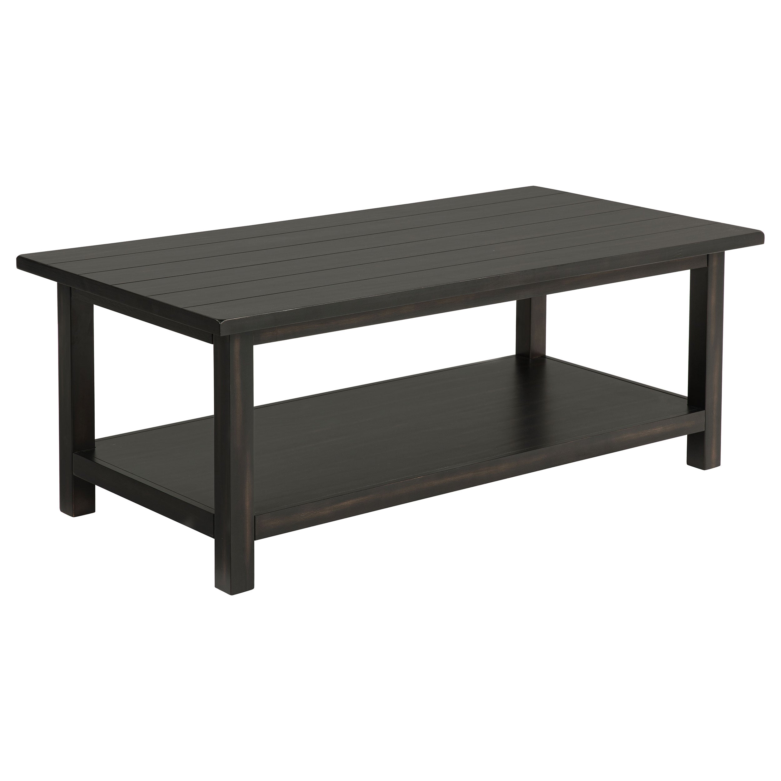 Best Furniture Outlet - Coaster - Payne Wood Coffee Table with Shelf Distressed Java - 710568