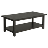 Best Furniture Outlet - Coaster - Payne Wood Coffee Table with Shelf Distressed Java - 710568