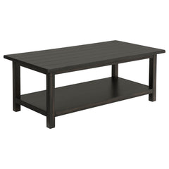 Best Furniture Outlet - Coaster - Payne Wood Coffee Table with Shelf Distressed Java - 710568