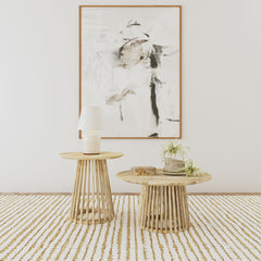 Best Furniture Outlet - Coaster - Touhy 2-piece Round Coffee and End Table Set Natural Mango - 710608-S2