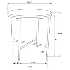 Hermas 2-piece Round Marble Coffee and End Table Set White