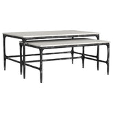Best Furniture Outlet - Coaster - Ebby 2-piece Genuine Marble Top Nesting Coffee Tables White - 710740