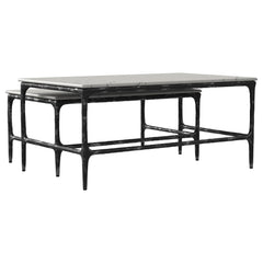 Ebby 2-piece Genuine Marble Top Nesting Coffee Tables White