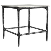 Best Furniture Outlet - Coaster - Ebby Square Genuine Marble Top Metal End Table White - 710747