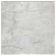 Ebby Square Genuine Marble Top Metal End Table White