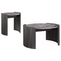 Gladstone 2-piece Coffee and End Table Set Distressed Grey