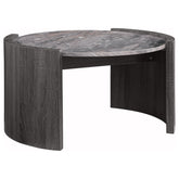 Best Furniture Outlet - Coaster - Gladstone Round Faux Marble Top Coffee Table Distressed Grey - 710758