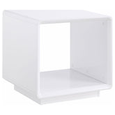 Best Furniture Outlet - Coaster - Paseo Square End Side Table White High Gloss - 710767