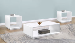 Best Furniture Outlet - Coaster - Paseo 3-piece Coffee and End Table Set White High Gloss - 710768-S3