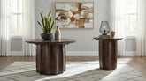 Best Furniture Outlet - Coaster - Cayenne 2-piece Solid Mango Wood Coffee Table Set Walnut - 710778-S2