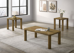 Best Furniture Outlet - Coaster - Castlewood 3-piece Cocktail Coffee Table Set Brown Oak - 710858-S3