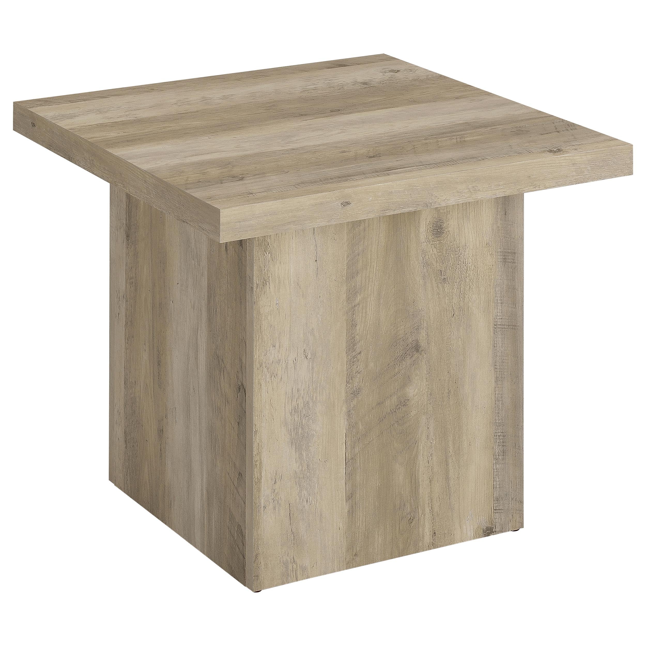 Best Furniture Outlet - Coaster - Devar Square Engineered Wood End Table Distressed Pine - 710877