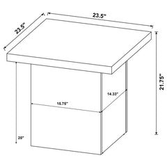 Devar Square Engineered Wood End Table Distressed Pine