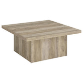 Best Furniture Outlet - Coaster - Devar Square Engineered Wood Coffee Table Distressed Pine - 710878