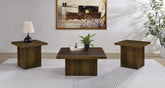 Best Furniture Outlet - Coaster - Devar 3-piece Square Coffee and End Table Set Dark Pine - 710888-S3