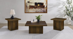 Best Furniture Outlet - Coaster - Devar 3-piece Square Coffee and End Table Set Dark Pine - 710888-S3