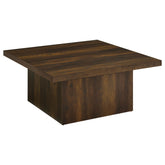 Best Furniture Outlet - Coaster - Devar Square Engineered Wood Cocktail Coffee Table Dark Pine - 710888
