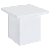 Best Furniture Outlet - Coaster - Devar Square Engineered Wood Side End Table White High Gloss - 710897