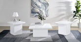 Best Furniture Outlet - Coaster - Devar 3-piece Square Coffee End Table Set White High Gloss - 710898-S3