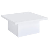 Best Furniture Outlet - Coaster - Devar Square Engineered Wood Coffee Table White High Gloss - 710898