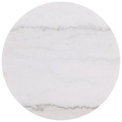 Jason Round White Marble Top Side End Table Greige