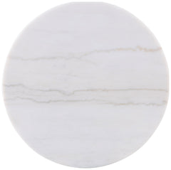 Jason 2-piece Round White Marble Coffee Table Set Greige