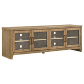 Best Furniture Outlet - Coaster - Brenham 79-inch 4-door TV Stand Media Console Washed Oak - 720130