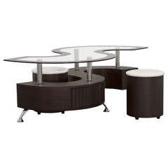 Best Furniture Outlet - Coaster - Buckley 3-piece Coffee Table and Stools Set Cappuccino - 720218