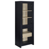Best Furniture Outlet - Coaster - Denison 67-inch 2-door Media Tower Storage Cabinet Black - 720224