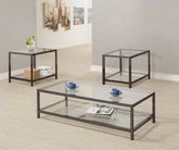 Best Furniture Outlet - Coaster - Trini 3-piece Coffee and End Table Set Black Nickel - 720228-S3