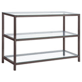 Best Furniture Outlet - Coaster - Trini 2-shelf Glass Top Entryway Console Table Black Nickel - 720229