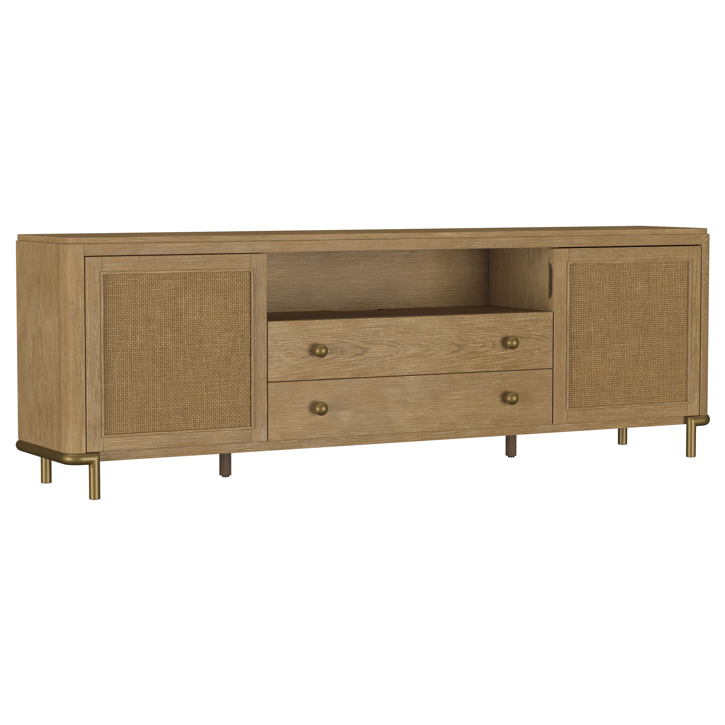 Best Furniture Outlet - Coaster - Arini Rattan Cane 2-door TV Stand Media Console Sand Wash - 720253