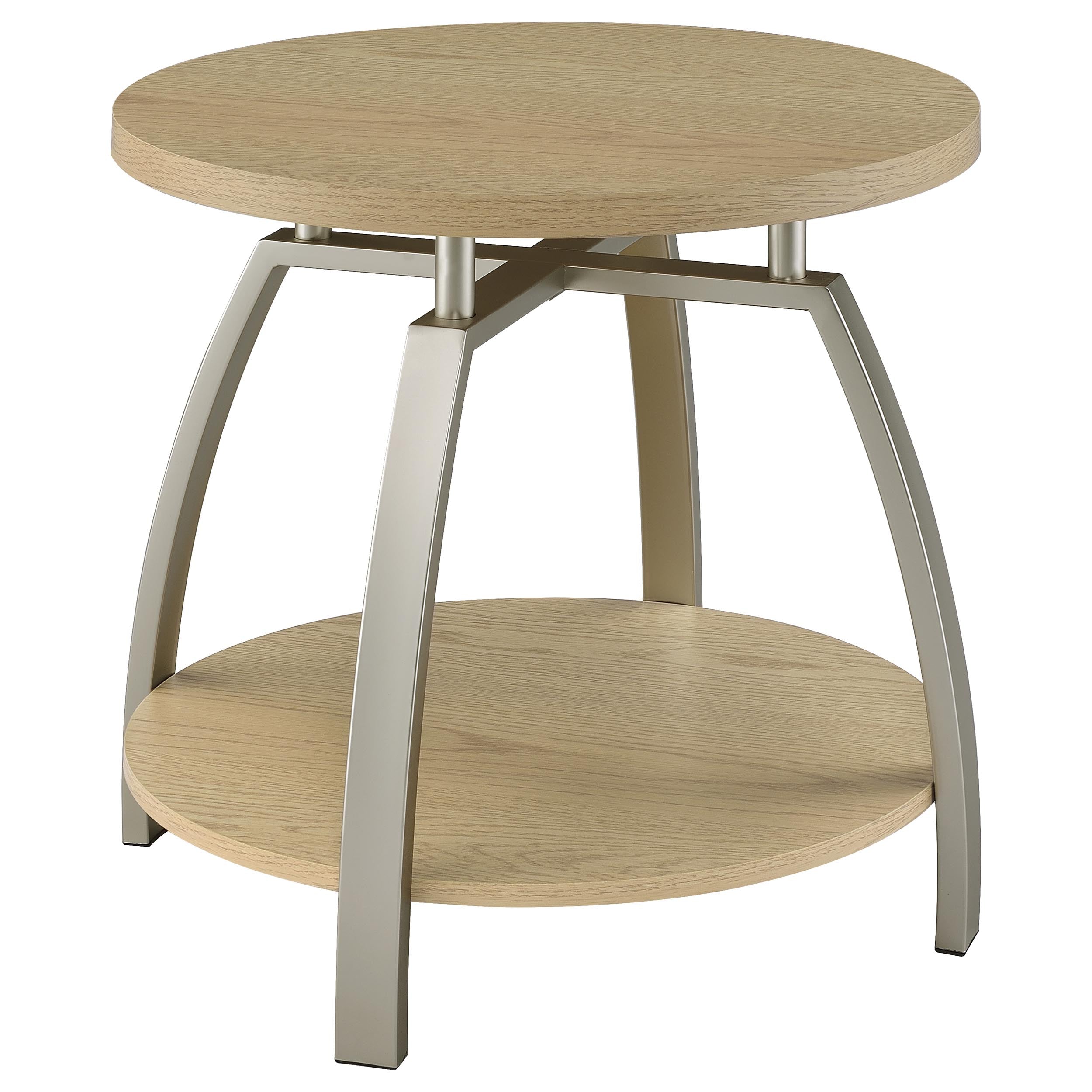 Best Furniture Outlet - Coaster - Dacre Round Engineered Wood Top Side End Table Greige - 720317