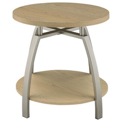 Dacre 2-piece Round Coffee and End Table Set Greige