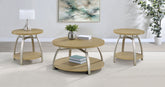 Best Furniture Outlet - Coaster - Dacre 3-piece Round Coffee and End Table Set Greige - 720318-S3