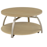 Best Furniture Outlet - Coaster - Dacre Round Engineered Wood Top Coffee Table Greige - 720318