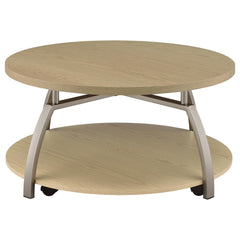 Dacre Round Engineered Wood Top Coffee Table Greige