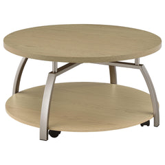 Dacre Round Engineered Wood Top Coffee Table Greige