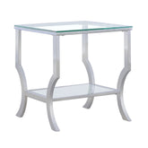 Best Furniture Outlet - Coaster - Saide Square Glass Top Side End Table Chrome - 720337