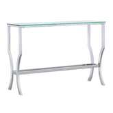 Best Furniture Outlet - Coaster - Saide Rectangular Glass Top Entryway Console Table Chrome - 720339