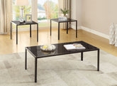 Best Furniture Outlet - Coaster - Brock Rectangular Glass Top Coffee Table Set Black - 720457